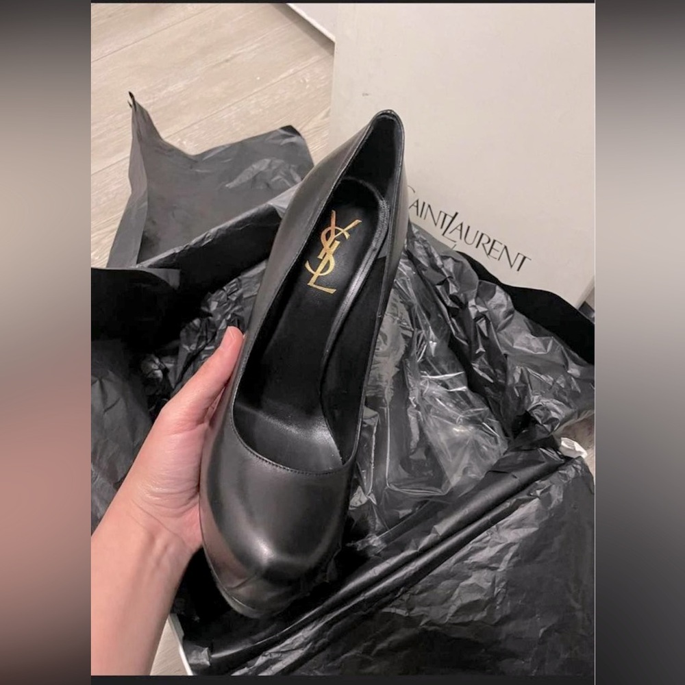 Leather YSL high heels